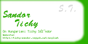 sandor tichy business card